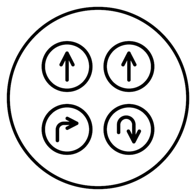 Imagen vectorial de iconos de señales de tráfico Se puede utilizar para la escuela de conducción