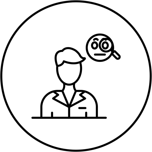 Imagen vectorial de iconos sospechosos puede usarse para la inteligencia emocional