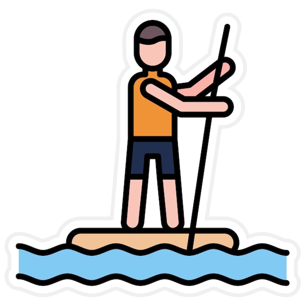 Imagen vectorial de iconos de Standup Paddleboarding Se puede usar para deportes acuáticos