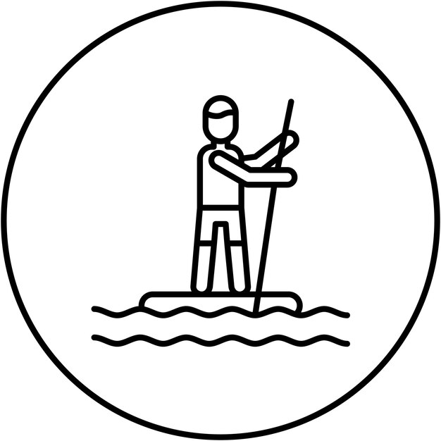 Imagen vectorial de iconos de Standup Paddleboarding Se puede usar para deportes acuáticos