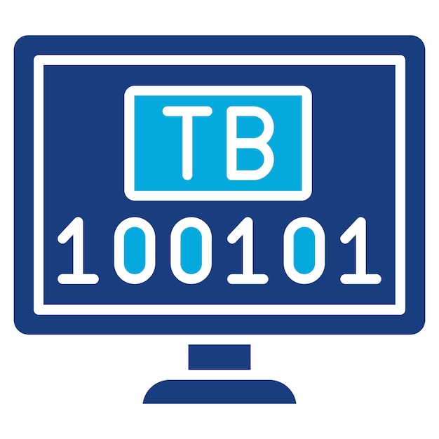 Imagen vectorial de iconos de terabyte puede usarse para Ciencias de la Computación
