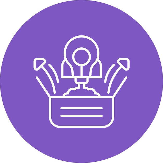 Imagen vectorial de íconos Think Out Of The Box Se puede utilizar para la gestión de proyectos