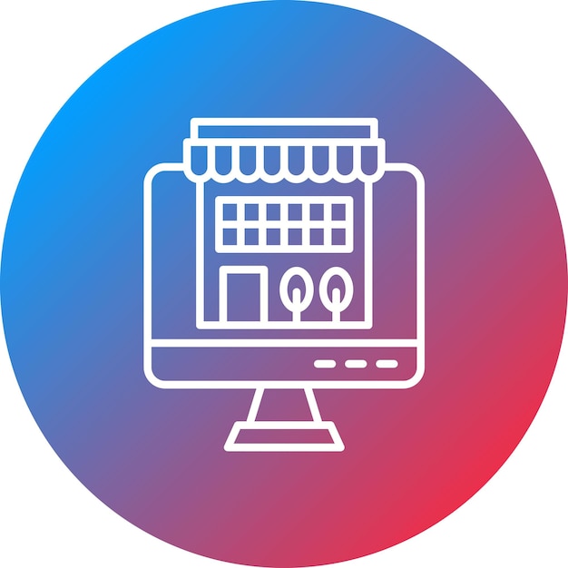 Imagen vectorial de iconos de tiendas en línea Se puede usar para compras y comercio electrónico