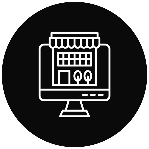 Imagen vectorial de iconos de tiendas en línea Se puede usar para compras y comercio electrónico
