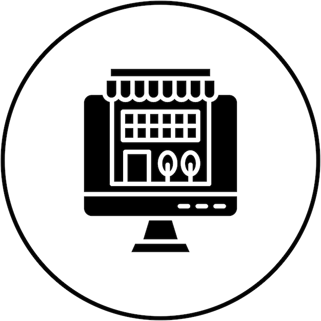 Imagen vectorial de iconos de tiendas en línea Se puede usar para compras y comercio electrónico
