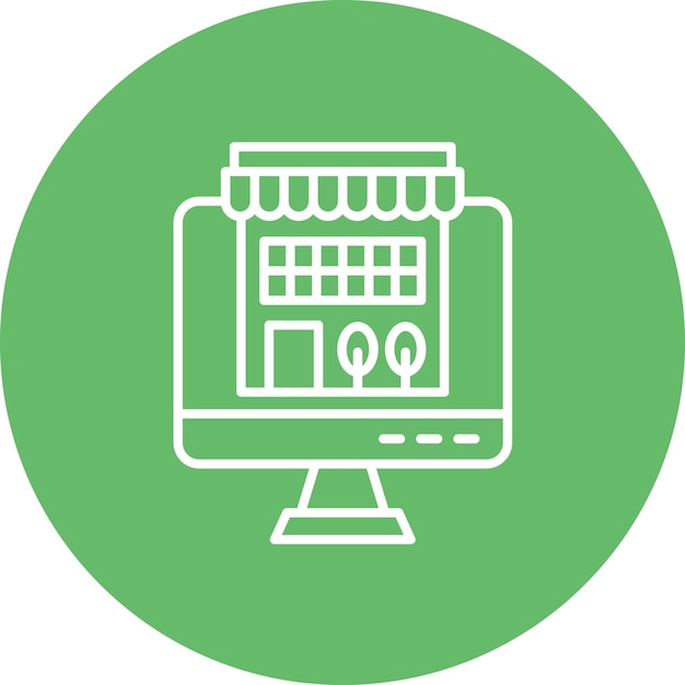 Imagen vectorial de iconos de tiendas en línea Se puede usar para compras y comercio electrónico