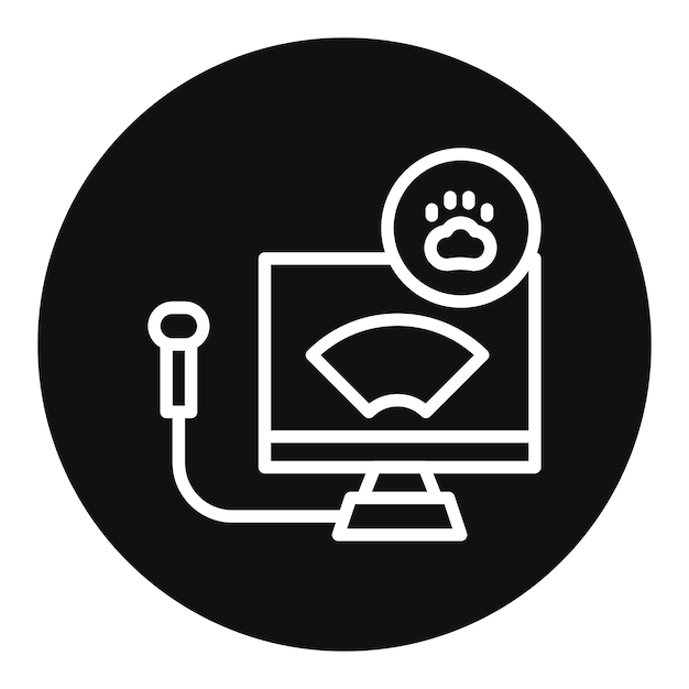 Imagen vectorial de íconos de ultrasonido para mascotas Puede utilizarse para veterinaria