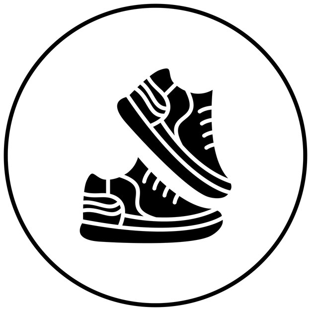Imagen vectorial de íconos de zapatos deportivos Se puede usar para viajes