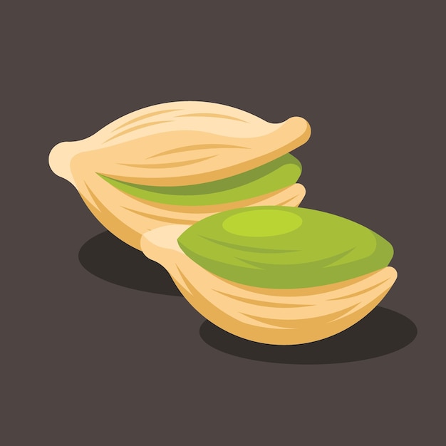 Imagen vectorial de la ilustración de alimentos de las nueces de pistacho