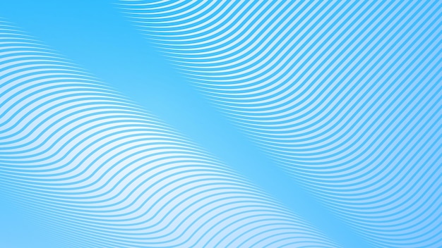 Imagen vectorial de línea curva de fondo abstracto con gradiente azul profundo del cielo con rayas