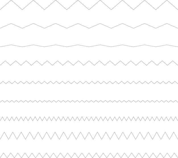 Imagen vectorial de líneas en zigzag aisladas sobre fondo transparente