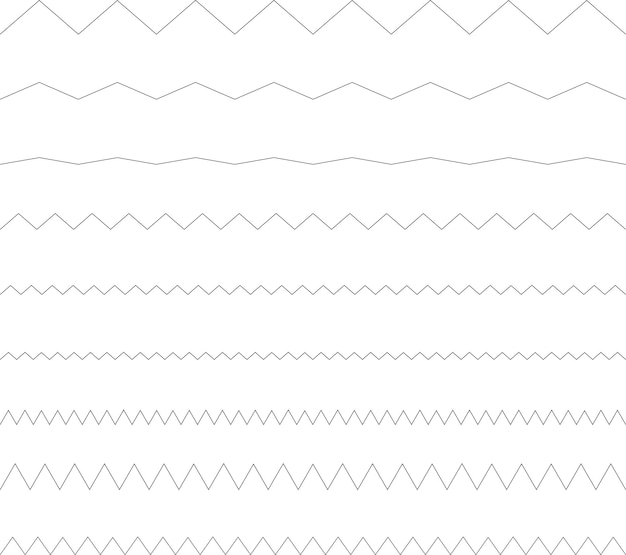 Imagen vectorial de líneas en zigzag aisladas sobre fondo transparente