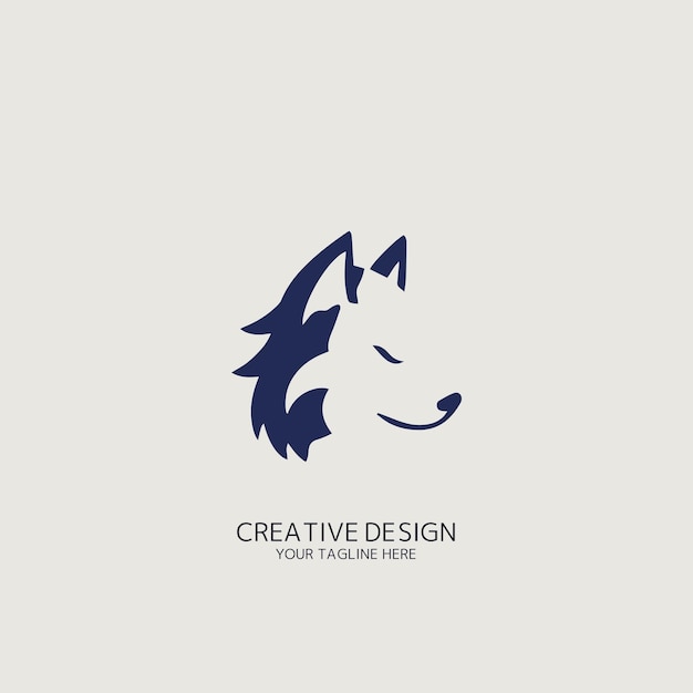 Imagen vectorial de un logo de lobo