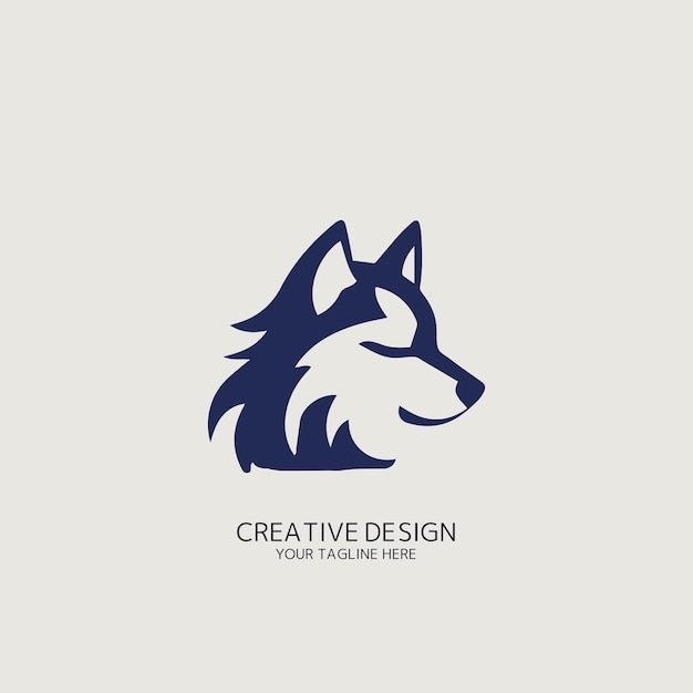 Imagen vectorial de un logo de lobo