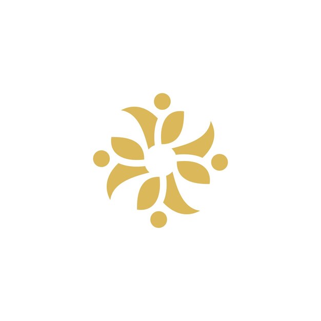 Imagen vectorial del logotipo decorativo floral circular