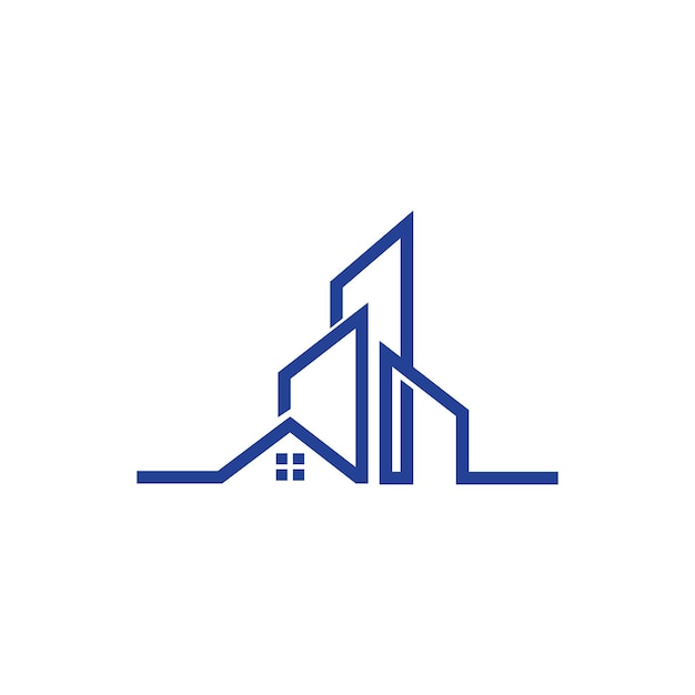 Imagen vectorial del logotipo de la empresa de construcción moderna de bienes raíces