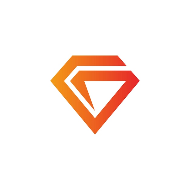 Imagen vectorial del logotipo de la empresa inicial de diamante