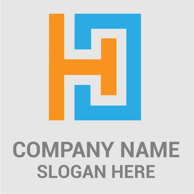 Imagen vectorial del logotipo de la empresa letra cuadrada h