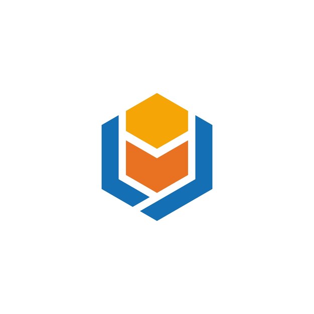 Imagen vectorial del logotipo empresarial de tecnología de datos de polígono