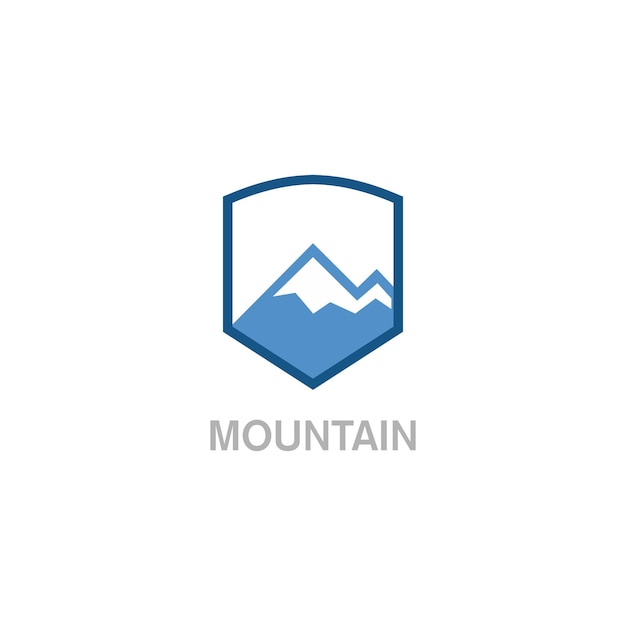 Imagen vectorial del logotipo del escudo de montaña