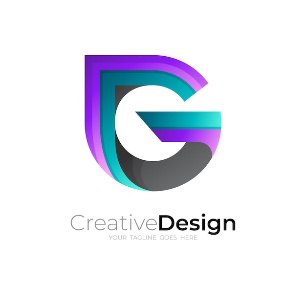 Imagen vectorial del logotipo G simple, logotipos de la letra G