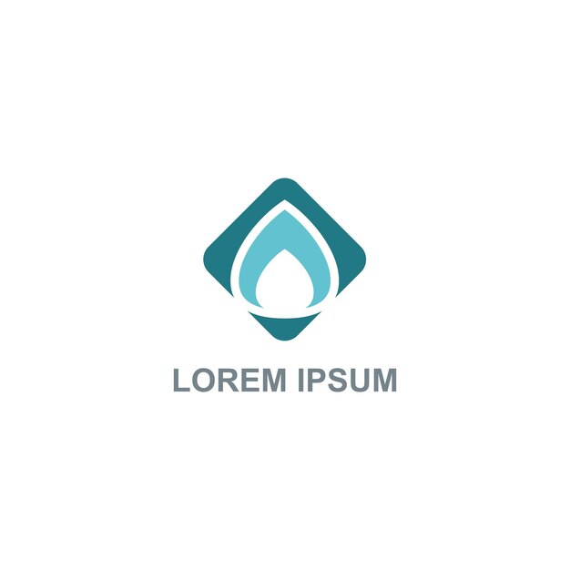 Imagen vectorial del logotipo de gota de agua cuadrada