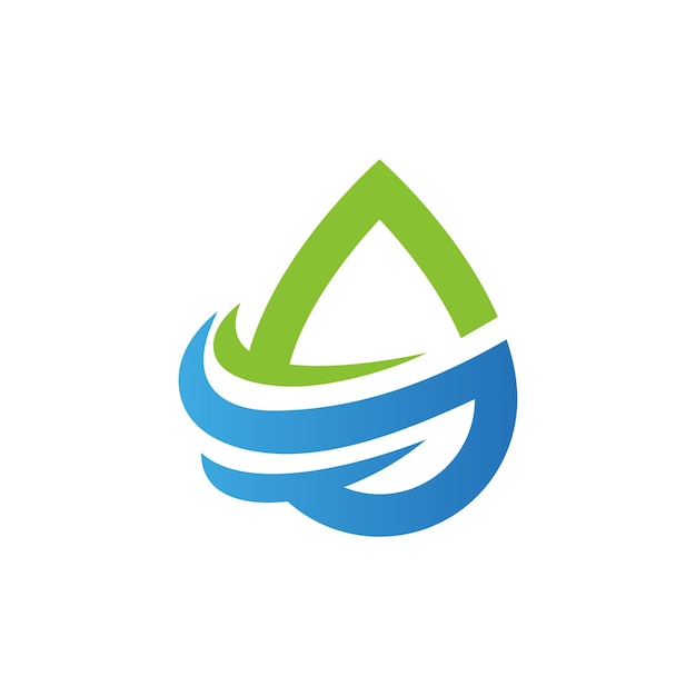 Imagen vectorial del logotipo de la gota de agua eco bio