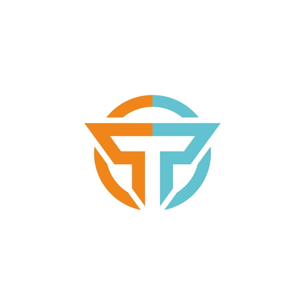 Imagen vectorial del logotipo de la letra t redonda