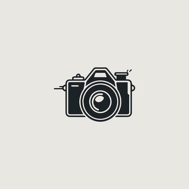 Imagen vectorial de un logotipo que utiliza simbólicamente una cámara.