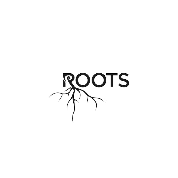 Imagen vectorial del logotipo raíz, diseño tipográfico