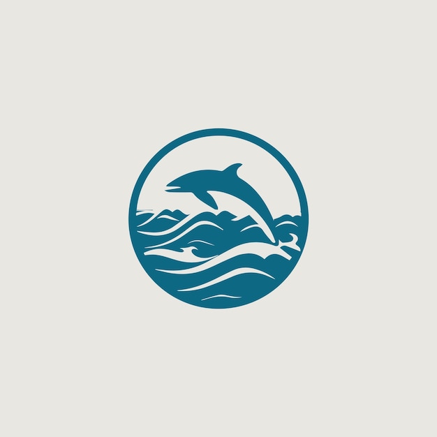 Imagen vectorial de un logotipo simple y elegante que utiliza el mar como símbolo