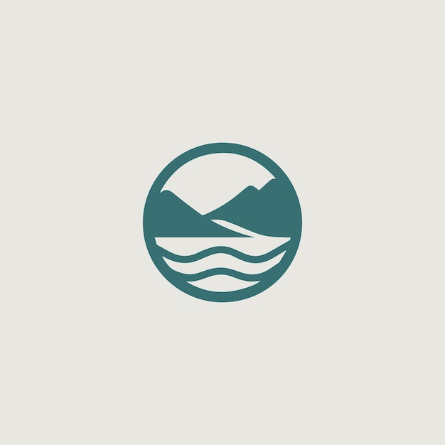 Imagen vectorial de un logotipo simple y elegante que utiliza simbólicamente una cascada