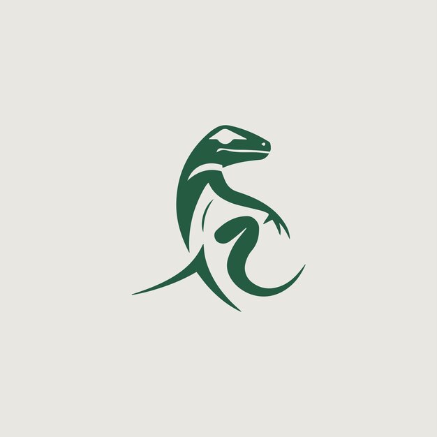 Imagen vectorial de un logotipo simple usando un lagarto como símbolo.