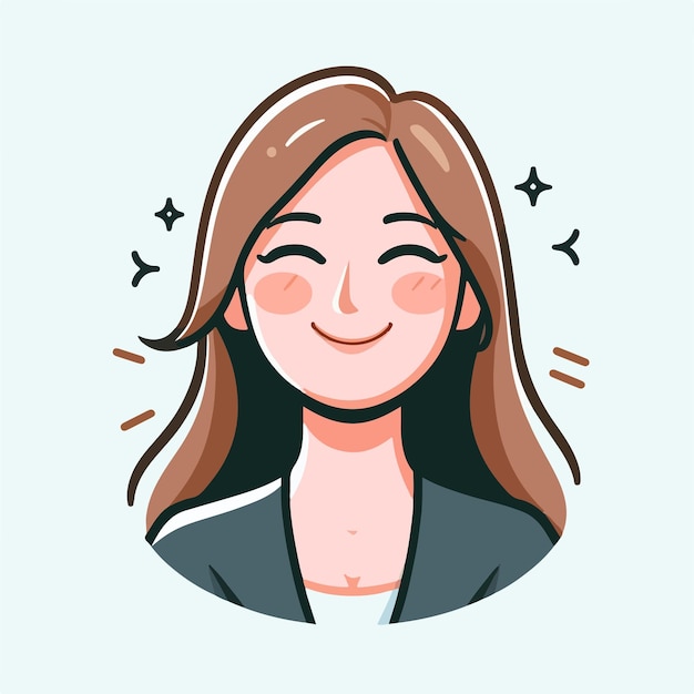 imagen vectorial de una mujer con expresión alegre