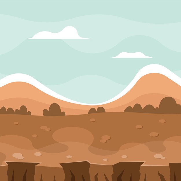 Vector imagen vectorial de un paisaje para videojuegos aislado sobre fondo transparente