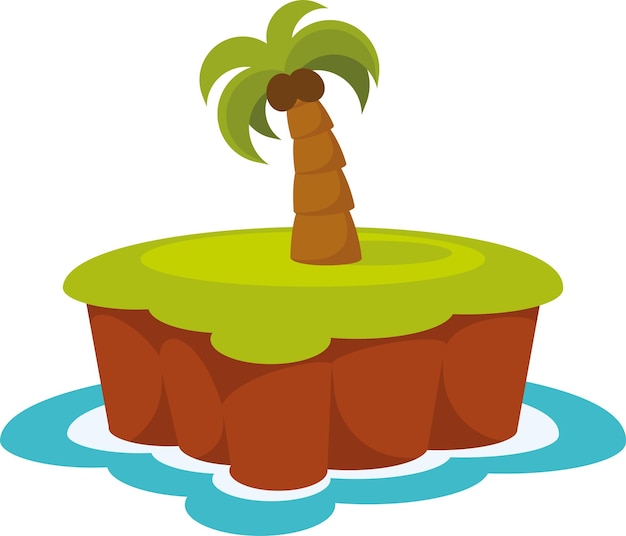 Vector imagen vectorial de una palmera en una pequeña isla aislada sobre fondo blanco