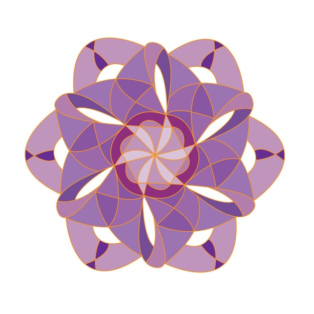 Imagen vectorial de pañuelo textil tradicional Banda de la cabeza de la flor magnífica Circular dibujada a mano