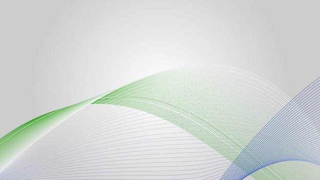 Imagen vectorial de papel tapiz de fondo de línea curva verde y gris para presentación