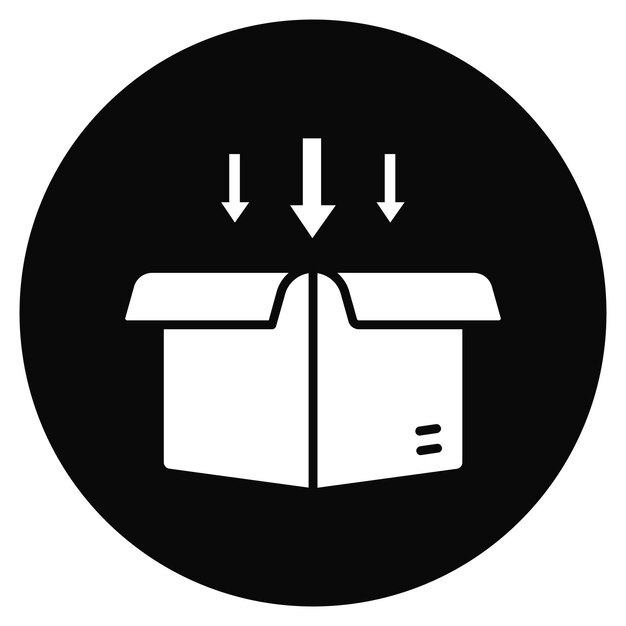 La imagen vectorial del parcel en el icono se puede utilizar para el envío