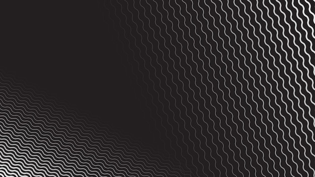 Imagen vectorial de patrón sin costuras ondulado en blanco y negro