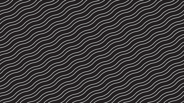 Imagen vectorial de patrón sin costuras ondulado en blanco y negro