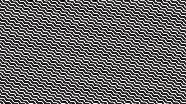 Imagen vectorial de patrón sin costuras ondulado en blanco y negro