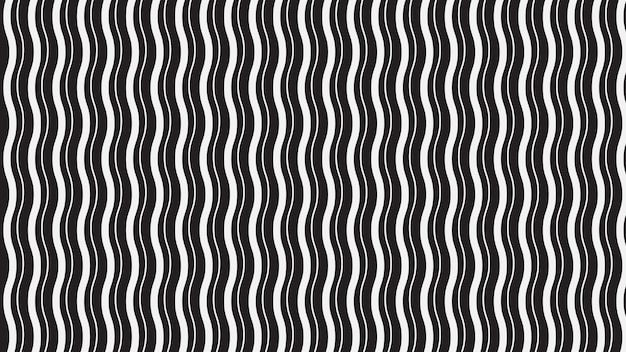 Imagen vectorial de patrón sin costuras ondulado en blanco y negro