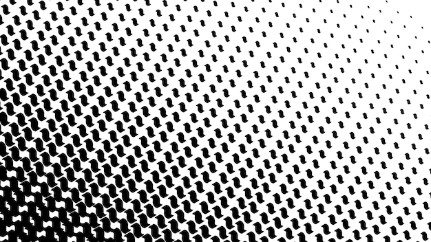 Imagen vectorial de patrón de medio tono en blanco y negro para fondo o papel tapiz