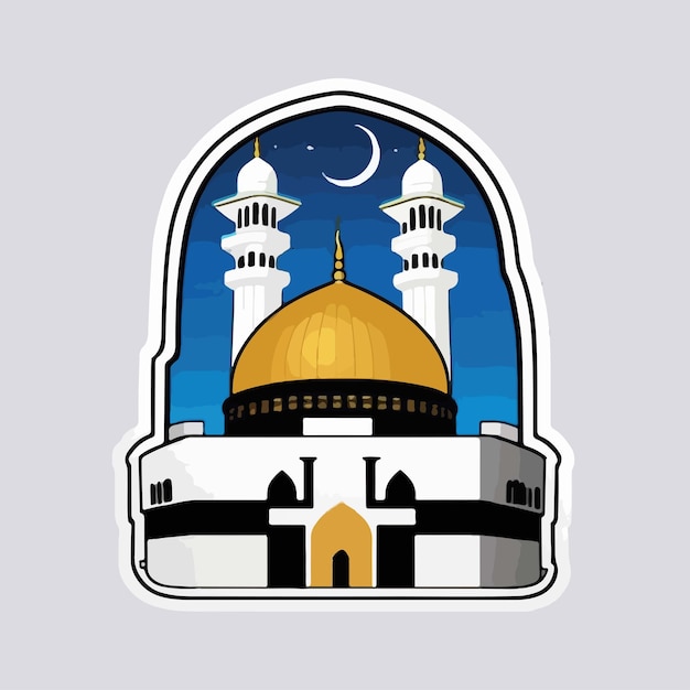 Vector la imagen vectorial de las pegatinas de la kaaba sharif