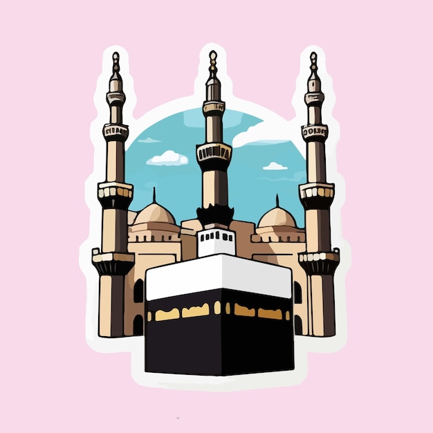 Vector la imagen vectorial de las pegatinas de la kaaba sharif