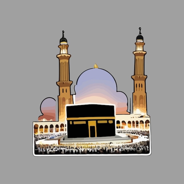 Vector la imagen vectorial de las pegatinas de la kaaba sharif