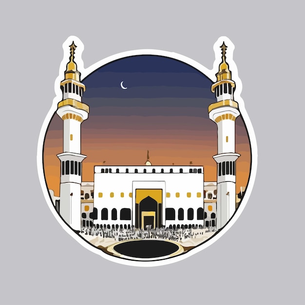 Vector la imagen vectorial de las pegatinas de la kaaba sharif