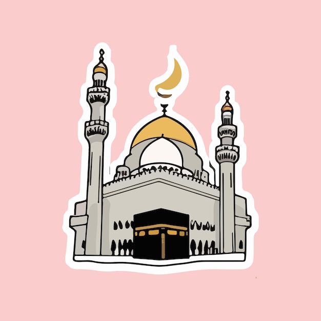 Vector la imagen vectorial de las pegatinas de la kaaba sharif