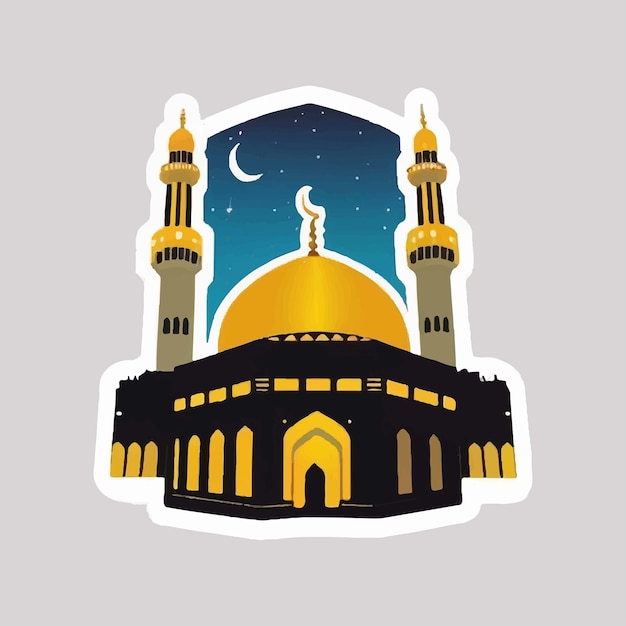 La imagen vectorial de las pegatinas de la Kaaba Sharif